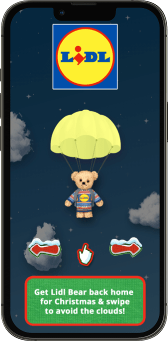 iPhone playing Lidl Bear Glider