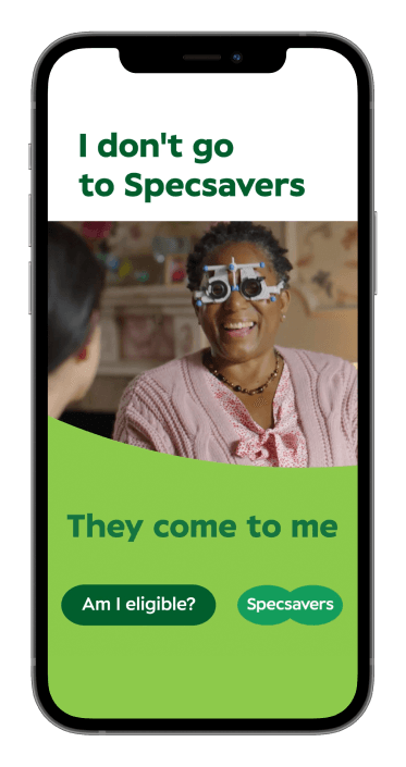 Captions SpecSavers iPhone screen
