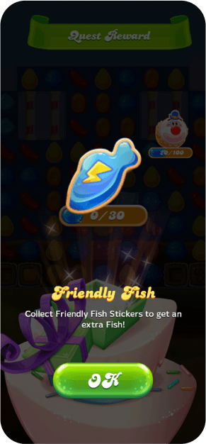 Candy Crush mobile game friendly fish