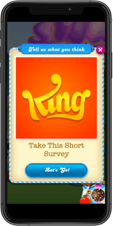 Candy Crush King mobile game research survey