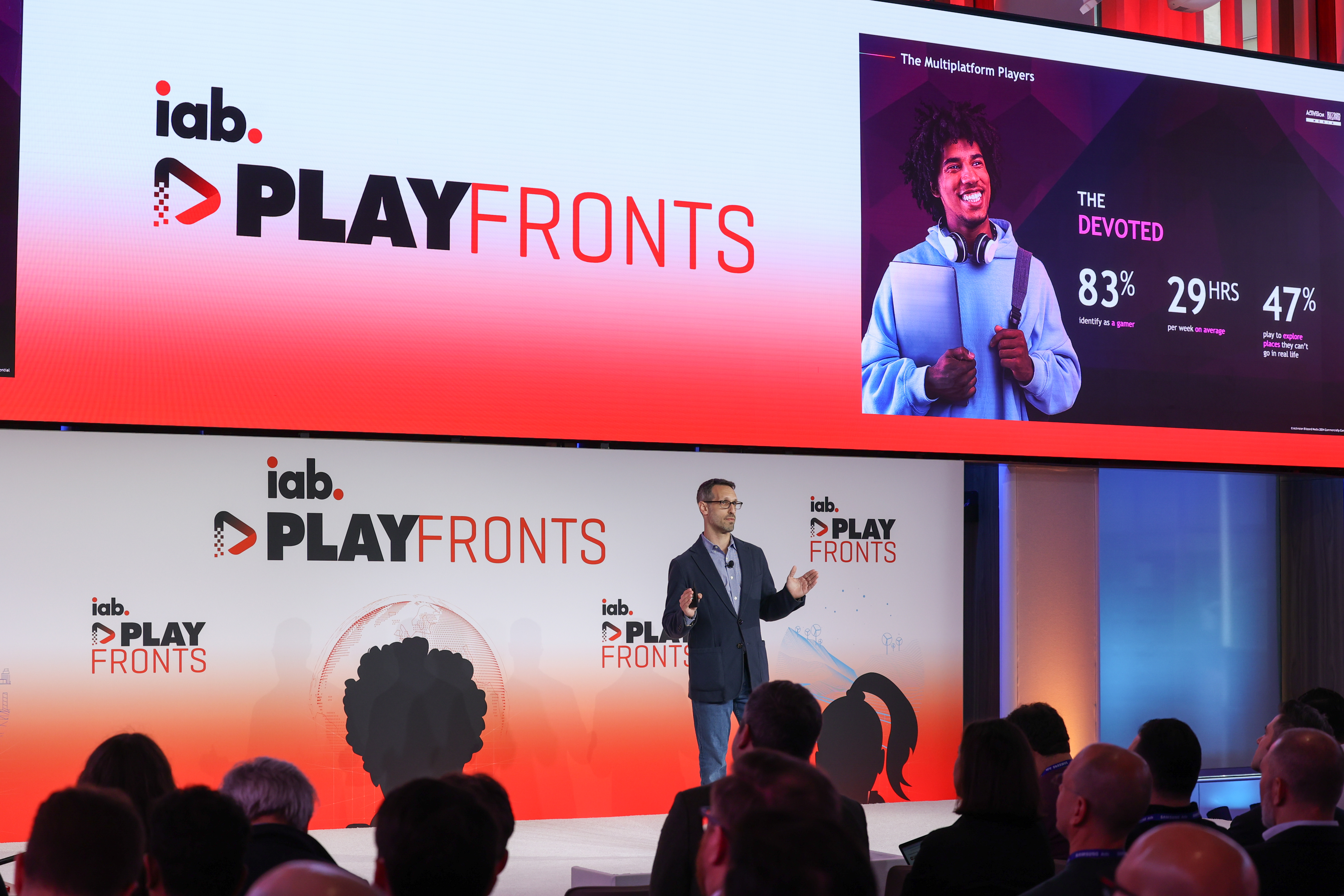 Jordan Schlacter presenting The Many Ways We Play at IAB PlayFronts 2024.