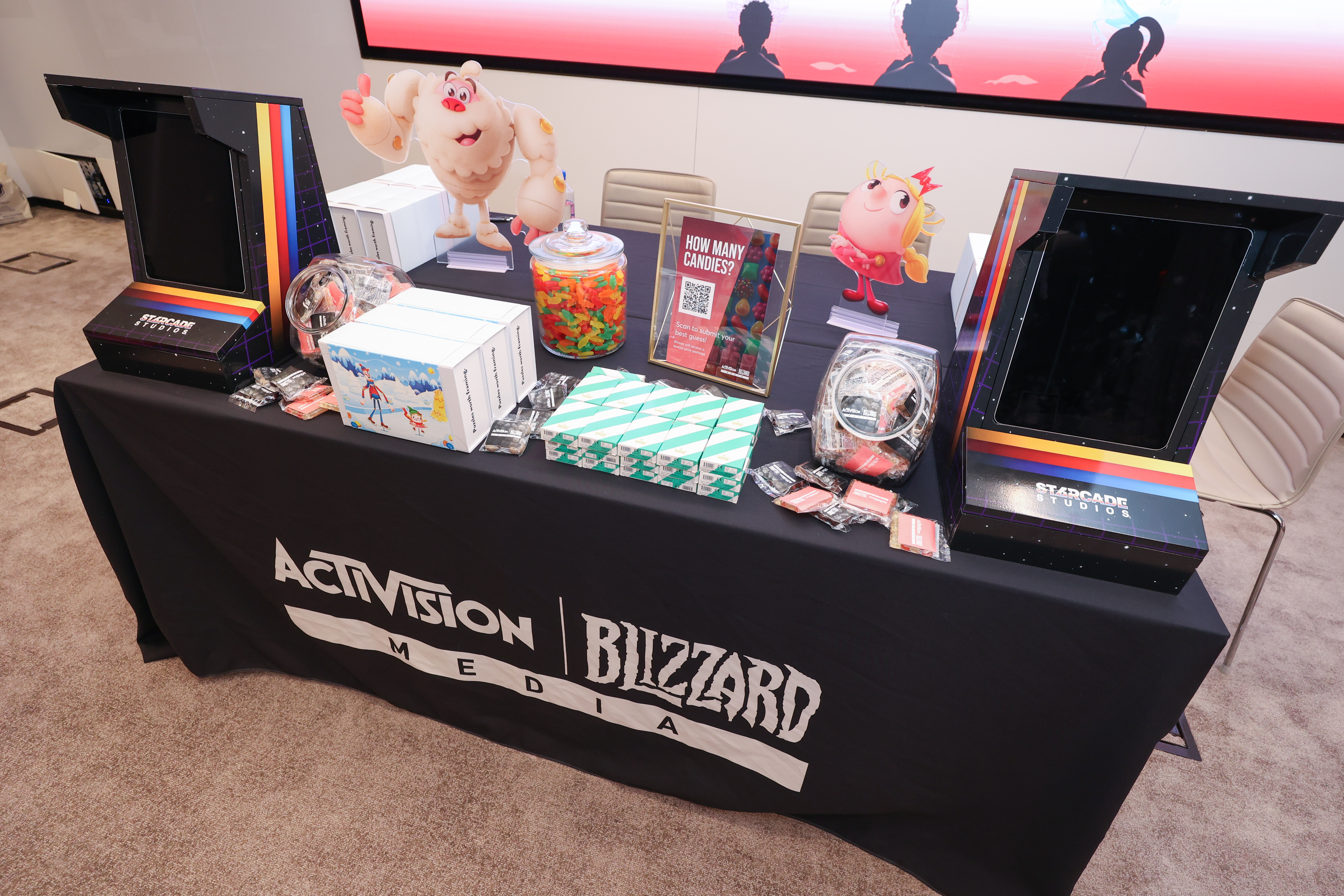 A photo of Activision Blizzard Media's table in the Media Partner Hub of IAB PlayFronts 2024.