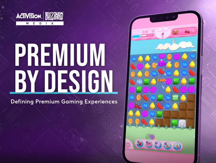 Candy Crush Saga-Hintergrund für „Premium durch Design“